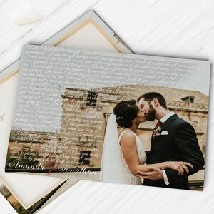 Personalized Canvas Wedding Lyrics/ Wedding Canvas Photo Decor Words Vows lyrics/ Anniversary or Wedding Art image 1