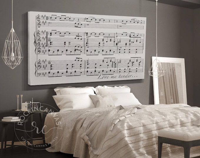 Music Sheets Print, Paper Anniversary Gift, Music Notes Art, Custom Song Music Sheets by RockinCanvas