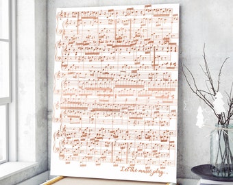 Copper Anniversary Gift, Copper Gift for Man, Music Sheets Notes Canvas, Copper anniversary gift for Husband, Music Notes Scores Copper Gift