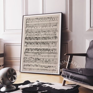 Music Sheets Print, Paper Anniversary Gift, Canvas or Paper Print, Music Notes Art, Custom Song Music Sheets by RockinCanvas