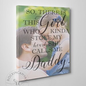 Daddy&#39;s girl father daughter print, custom picture canvas, Daddy daddy&#39;s girl father daughter Canvas, RockinCanvas