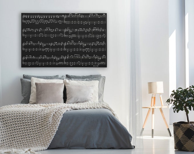 Music Sheets Song Art, First Dance Music Sheets Print, Paper Anniversary Gift, Music Notes Art, Large Canvas Print