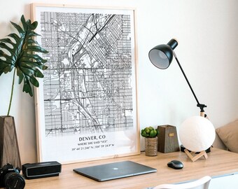 Valentine's Day Gift for Her, Location Sign Poster, Location of Engagement Map Print, Custom Map Print Where Personalized Map Heart