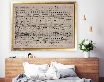 Custom Music Sheets Anniversary Gift, Notes Art DIGITAL FILE ONLY