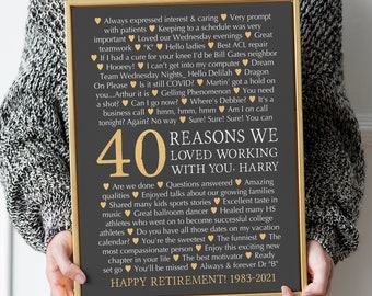 Retirement Gift for Women, Custom Retirement Gift Print Sign, Gift for Boss, Personalized Retirement Canvas or Floater Framed Canvas