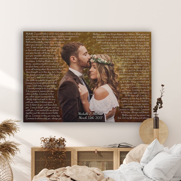 First Dance Lyrics, First Anniversary Gift, Custom Lyrics Photo Canvas, Lyrics to Canvas, First Dance Wedding Gift, First Dance Lyrics Frame