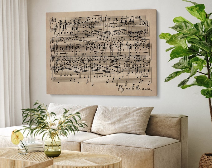 Custom Music Sheets Print on Canvas, Your Song Notes Printed