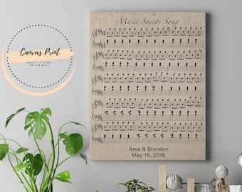 Linen Anniversary Gift, Custom Music Sheets 4th Anniversary Gifts for Man, Linen Anniversary Gift for Her, Fourth Anniversary Gift
