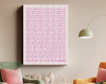 Feminist Monologue Art Print, Gloria Movie Quote, Empowerment Poster