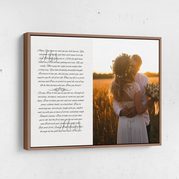 Wedding Vows Framed Shop Online Etsy