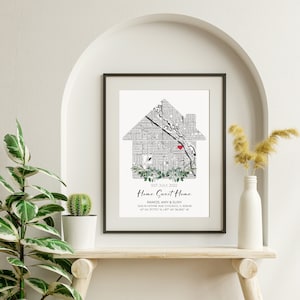 Housewarming Gift, First Home Gift for Couple, Our First Home, House Map, Personalized Map Art, New House, Home Sweet Home Print