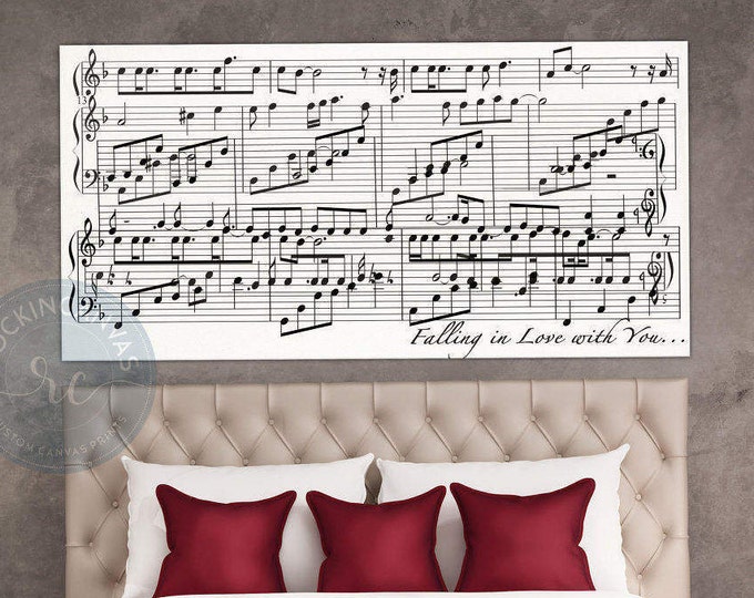 Music sheet art on canvas, Sheet Music Print, Personalized Sheet Music Canvas, Sheet Music Framed On Canvas, First Anniversary Gift Idea