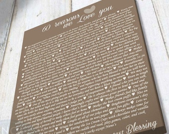 Personalized "Reasons We Love You" Canvas Print, Custom Birthday Gift