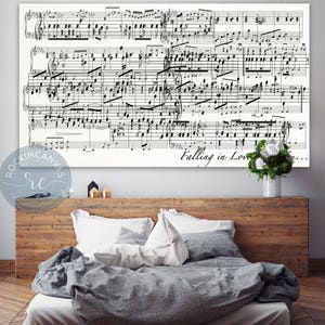 First Dance Music Sheets Print, Paper Anniversary Gift, Music Notes Art, Large Canvas Print, Custom Song Music Sheets by RockinCanvas image 5