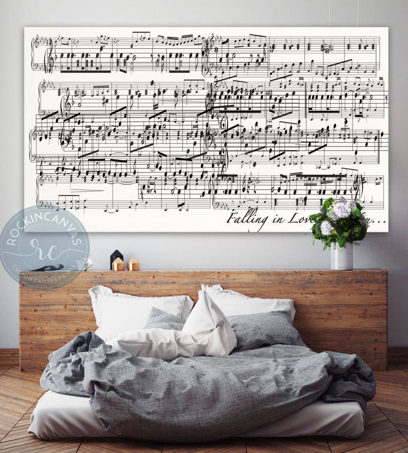 First Dance Music Sheets Print, Paper Anniversary Gift, Music Notes Art, Large Canvas Print, Custom Song Music Sheets by RockinCanvas image 5