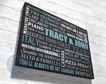 Personalized Subway Art Print, Subway Sign, Custom Subway Art, Custom Typography, Word Art Canvas, Custom Size and Color, RockinCanvas