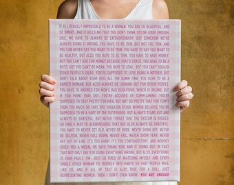 Gloria Monologue POSTER or CANVAS, Feminism Poster, Movie Poster