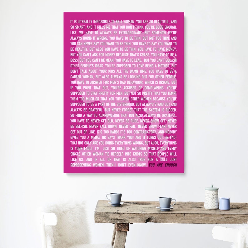 Gloria Monologue Print, Feminism Art, Movie Quote Poster image 4