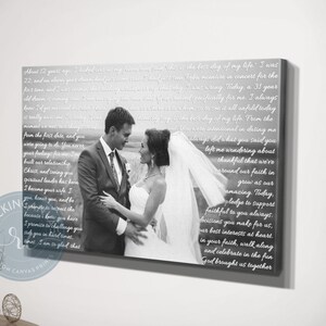 Personalized Canvas Wedding Lyrics/ Wedding Canvas Photo Decor Words Vows lyrics/ Anniversary or Wedding Art image 4