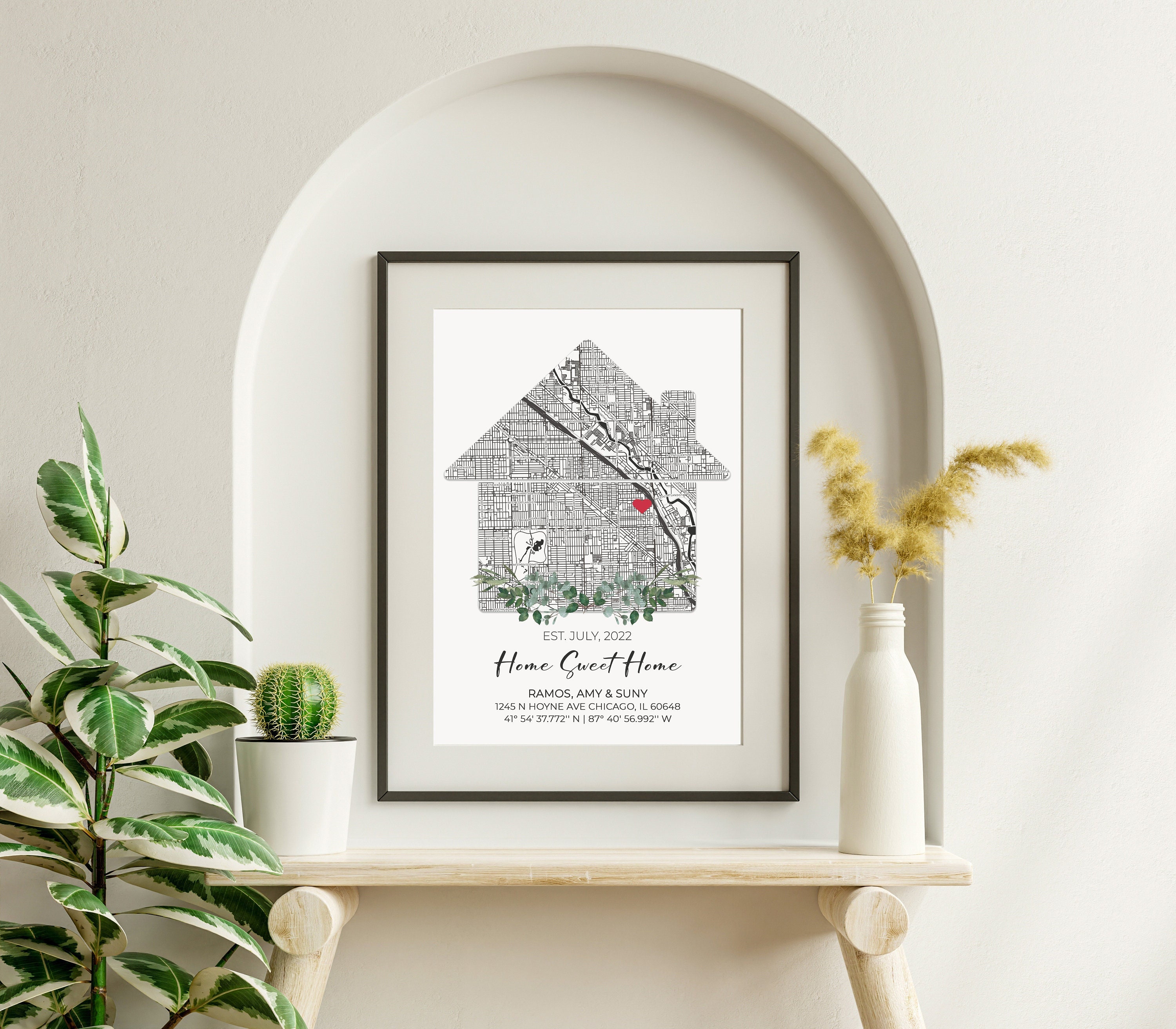 Housewarming Gift, Our First Home, House Map, First Home Gift for Couple,  Personalized Map Art, Personalized House Warming Gifts, New Home 