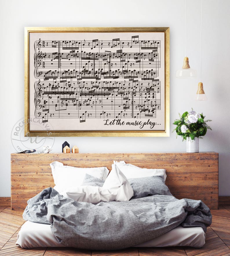 First Dance Music Sheets Print, Paper Anniversary Gift, Music Notes Art, Large Canvas Print, Custom Song Music Sheets by RockinCanvas image 1