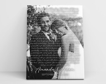 Personalized Wedding Vows Canvas Print Ready to Hang