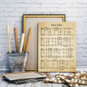 Silent Night Digital File Printable, Silent Night Notes Lyrics ...
