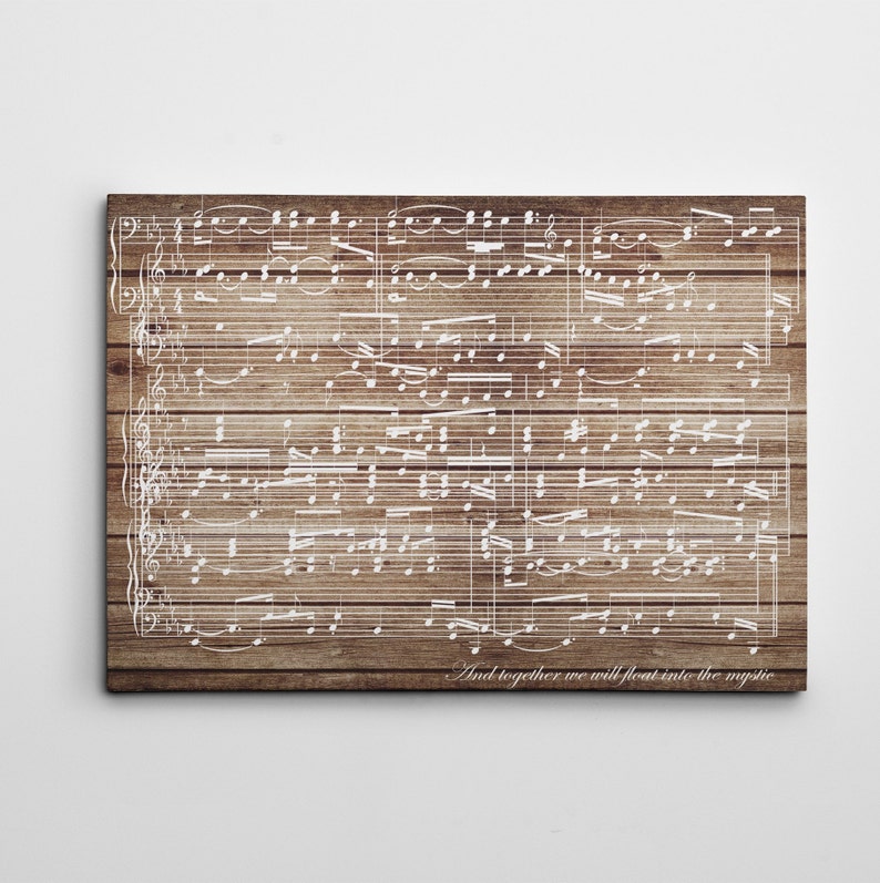 5th Anniversary Gift for Her  Music Sheets Art Custom Song image 0