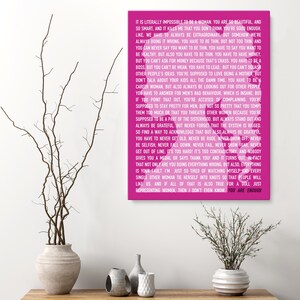 Gloria Monologue Print, Feminism Art, Movie Quote Poster image 3