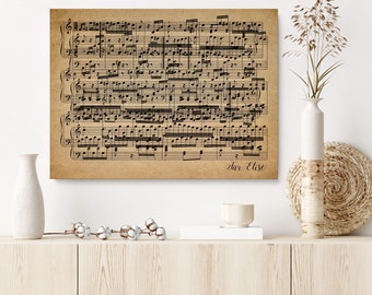 Music Sheets Print, Anniversary Custom Song Music Sheets Paper Anniversary Gift, Music Notes Art, Custom Song Music Sheets by RockinCanvas