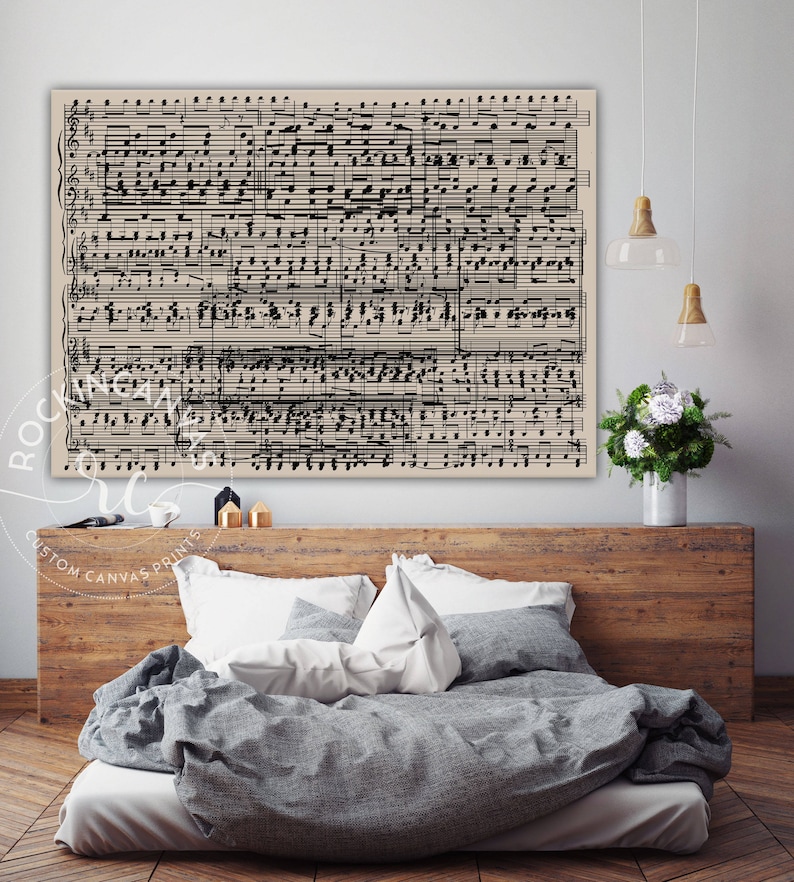 First Dance Music Sheets Print, Paper Anniversary Gift, Music Notes Art, Large Canvas Print, Custom Song Music Sheets by RockinCanvas image 4