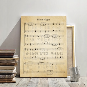 Silent Night Digital File Printable, Silent Night Notes Lyrics, Christmas Hymn Carol Sheet Music, Music Sheets Printable Vintage Sheet Music