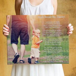 Father&#39;s Day Gift from Son, Father&#39;s Day Gift From Daughter Father Son Poem Father gift from kids Custom Canvas Photo with Lyrics