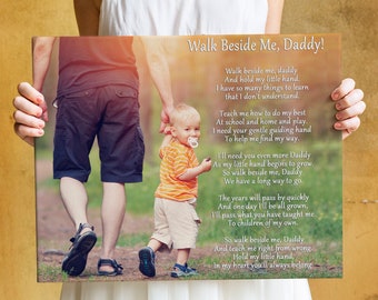 Father&#39;s Day Gift from Son, Father&#39;s Day Gift From Daughter Father Son Poem Father gift from kids Custom Canvas Photo with Lyrics
