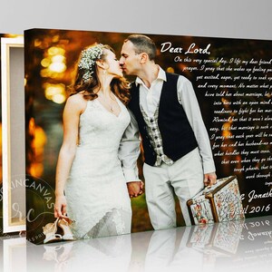 Personalized Canvas Wedding Lyrics/ Wedding Canvas Photo Decor Words Vows lyrics/ Anniversary or Wedding Art image 3