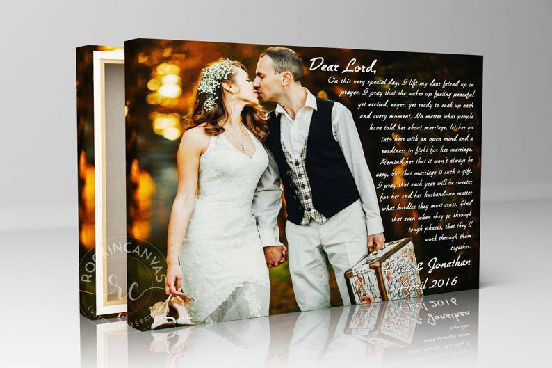 Personalized Canvas Wedding Lyrics/ Wedding Canvas Photo Decor Words Vows lyrics/ Anniversary or Wedding Art image 3