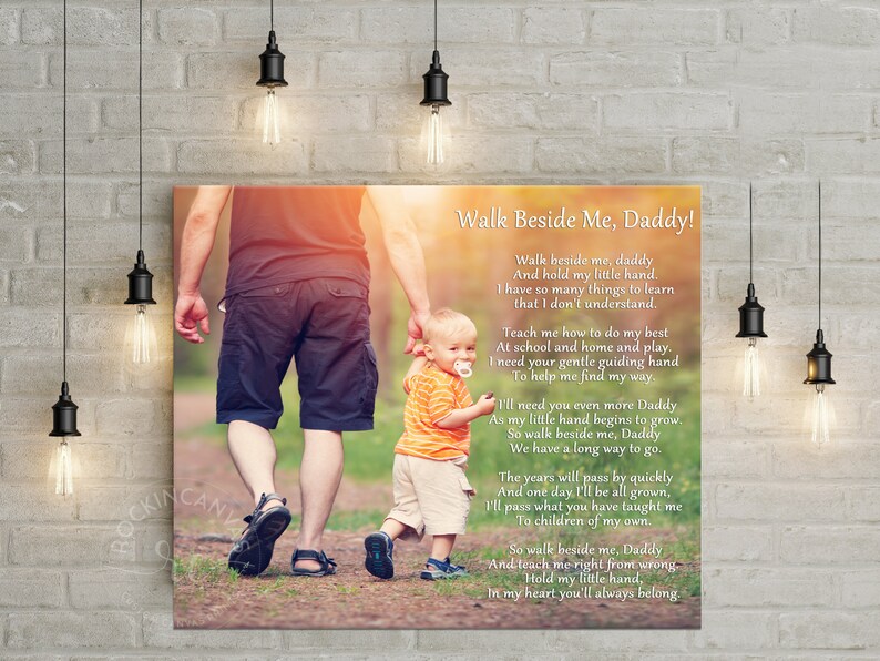 Walk With Me Daddy Gift for Dad Father's Day Canvas Etsy
