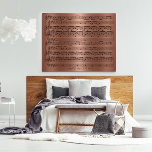 Copper Anniversary Gift 7th Wedding Anniversary Gift First Dance Music Sheets Custom Music Sheets Song Sign Anniversary Gift for Him