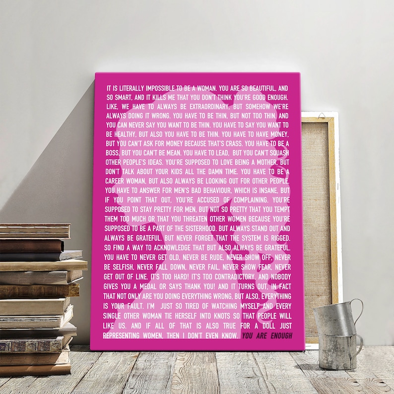 Gloria Monologue Print, Feminism Art, Movie Quote Poster image 2
