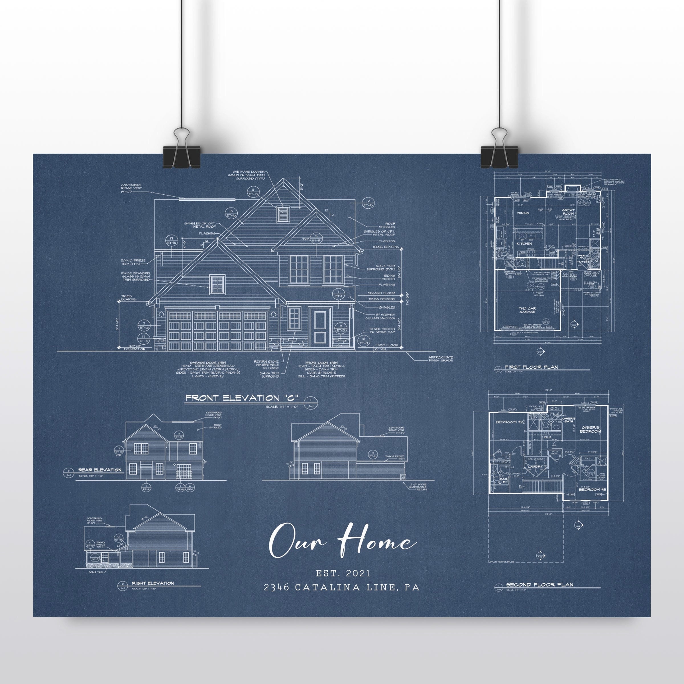 Custom Blueprint Paper  Great PowerPoint ClipArt for