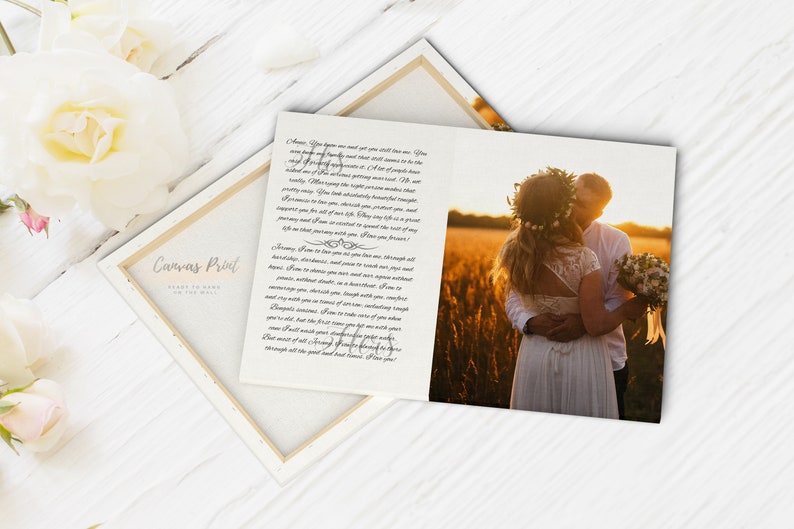 Personalized Canvas Wedding Lyrics/ Wedding Canvas Photo Decor Words Vows lyrics/ Anniversary or Wedding Art image 8