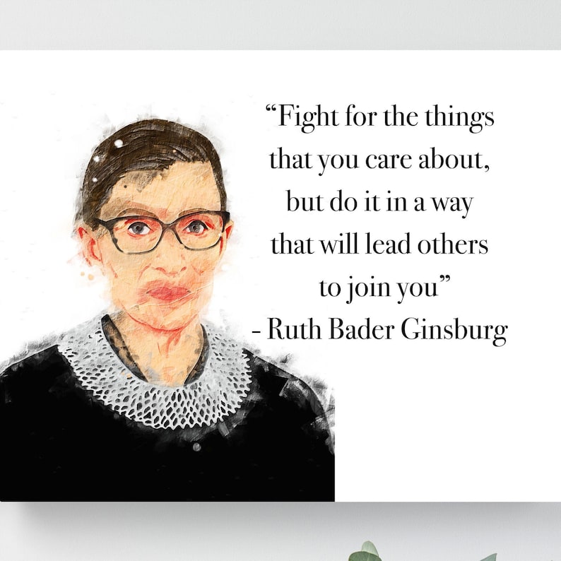 Ruth Bader Ginsburg Quote Canvas Ginsburg Quotes Print RBG | Etsy