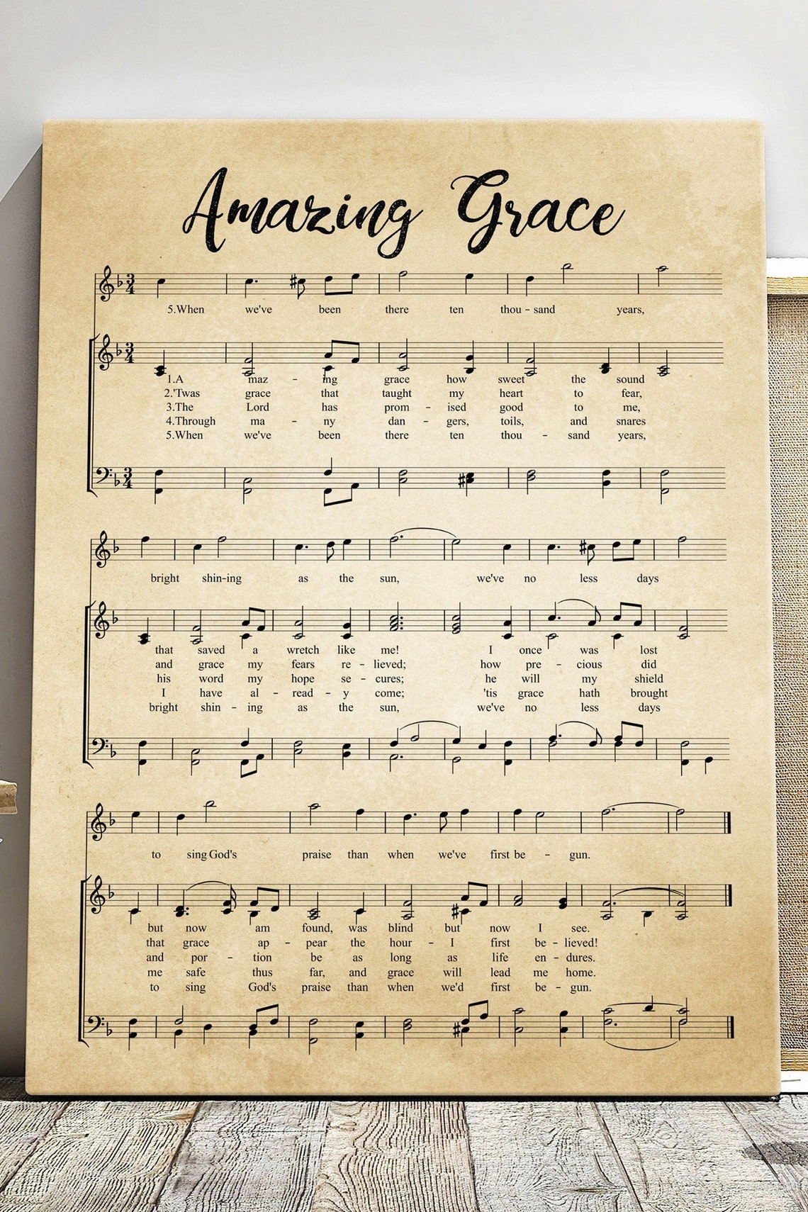 Amazing Grace Print Amazing Grace Music Sheets Printable | Etsy
