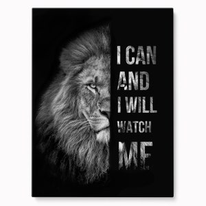 LION MOTIVATIONAL ART, Abstract Entrepreneur Quote Wall Art, Inspirational Lion Poster And Canvas