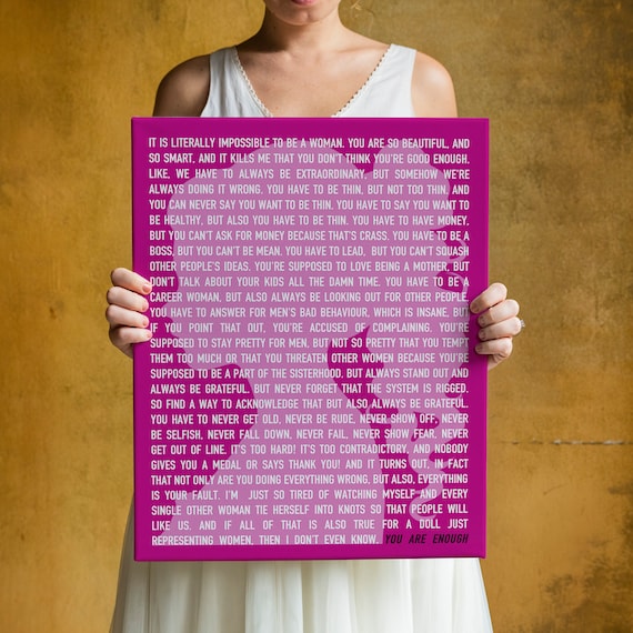 Gloria Monologue Print, Feminism Art, Movie Quote Poster
