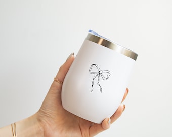 Coquette Bow | Stemless Wine Tumbler