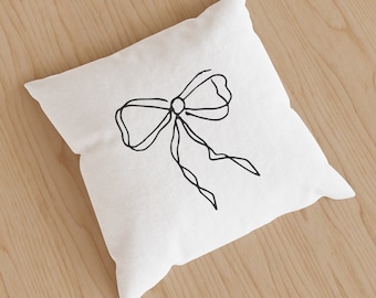 Black Coquette Bow | 18x18 Throw Pillow