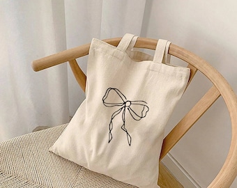 Black Coquette Bow | Canvas Tote Bag