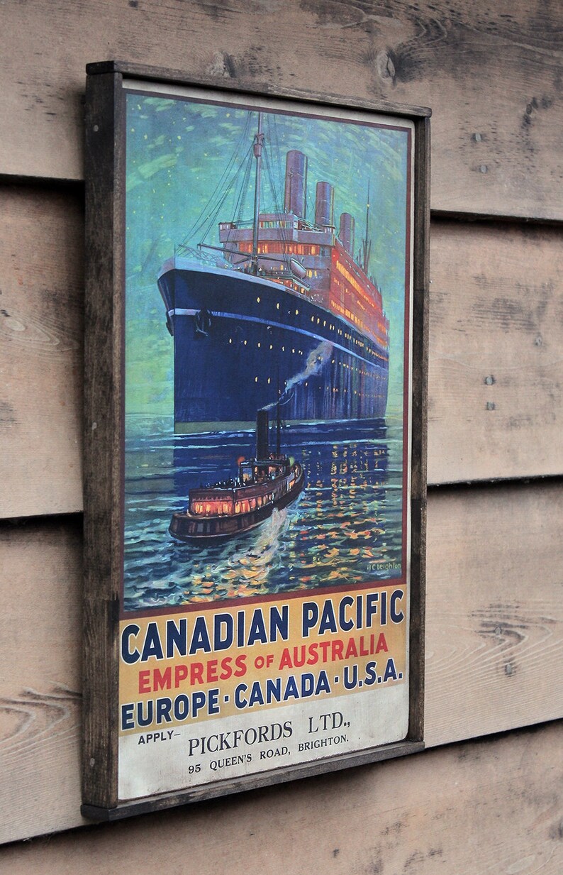 Distressed Wooden Sign 'empress of Australia' Reproduction.- U.S. Duty ...
