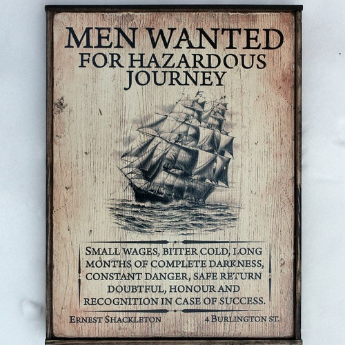 Ernest Shackleton Men Wanted Poster Antarctica Expedition Etsy
